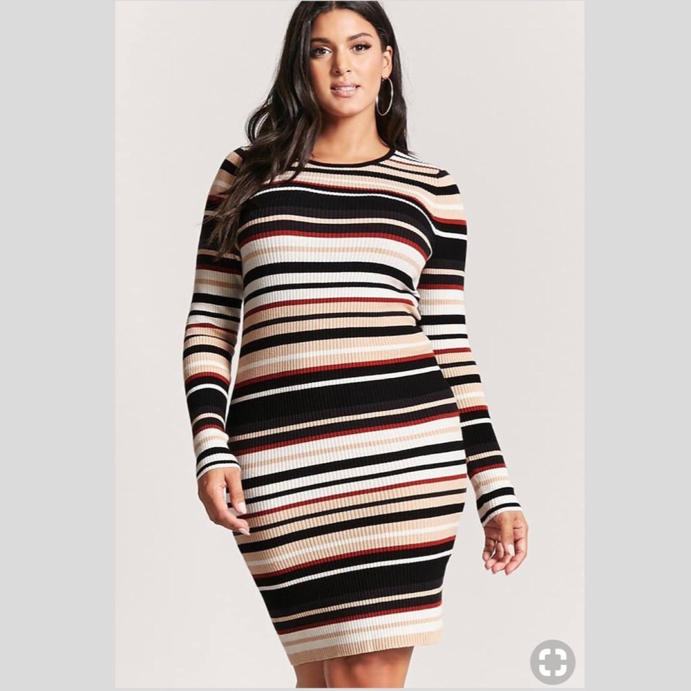 forever21 plus size striped sweater dress